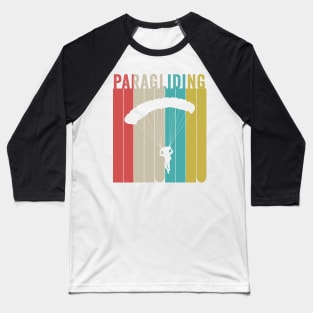 Paragliding Silhouette Retro Vintage Style Baseball T-Shirt